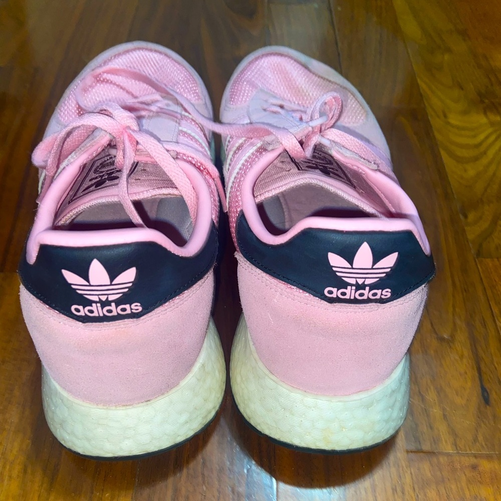 Pink adidas tennis shoes